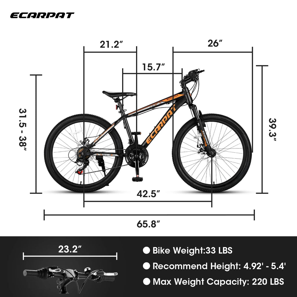 24 inch Aluminum Mountain Bike with Disc Brakes A679