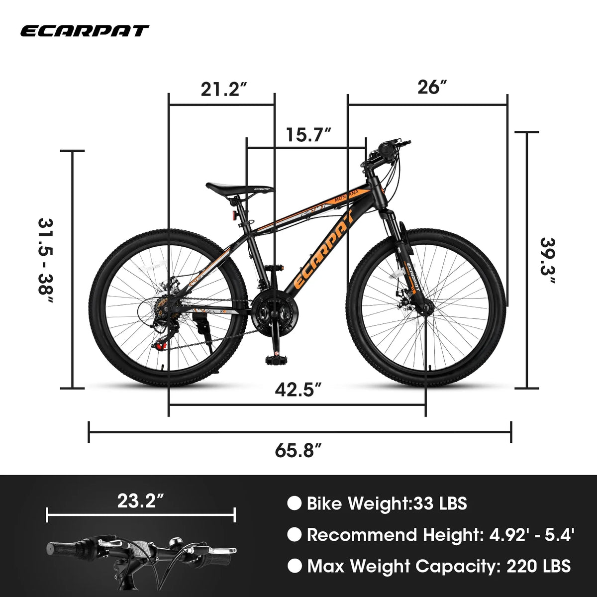 24 inch Aluminum Mountain Bike with Disc Brakes A679