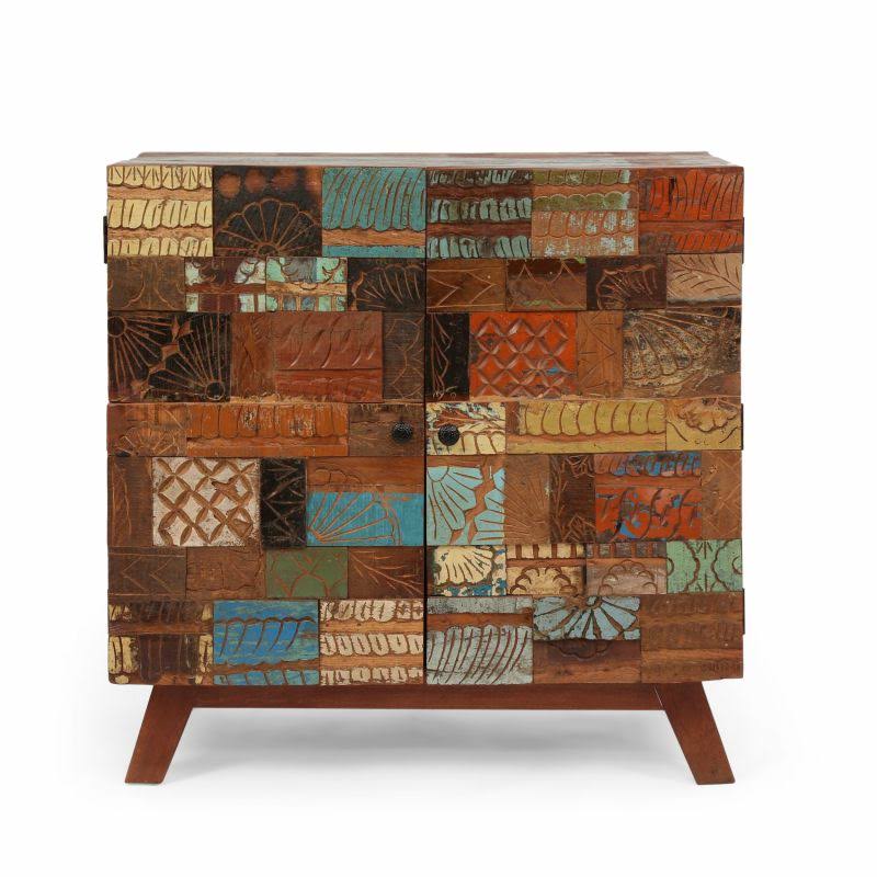Wood Handcrafted 2 Door Cabinet E505254