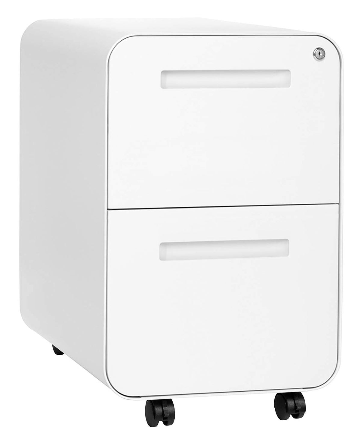White 2-Drawer Modern Mobile File Cabinet S92394