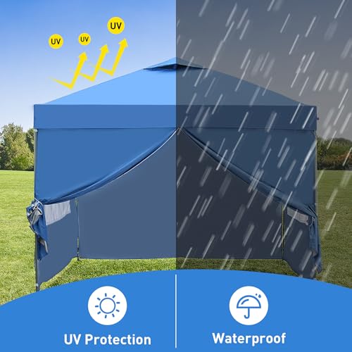 10x10ft Pop-up Canopy Tent with 4 Removable SideWalls B313