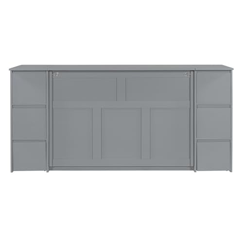 Twin Size Murphy Bed with Charging Station and Storage Drawers V623571