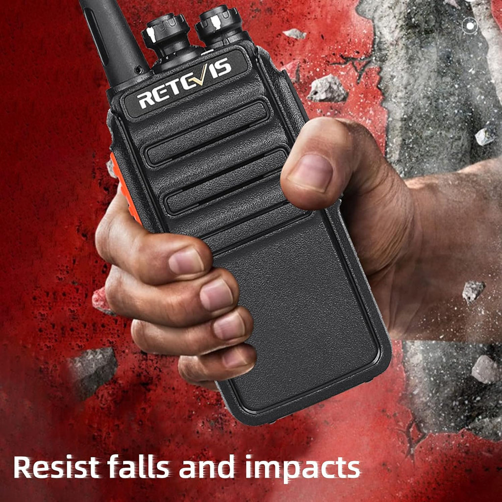 Case of 6 Portable Two Way Radios with Six-Way Multi Gang Charger D733