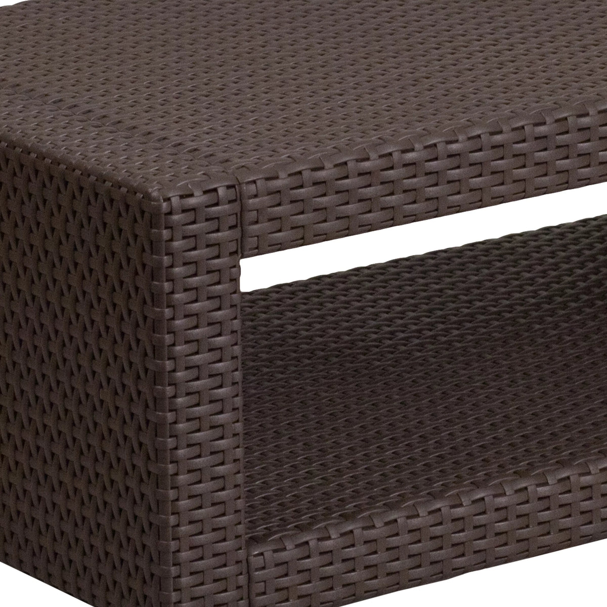 Chocolate Brown Faux Rattan Coffee Table Q3895