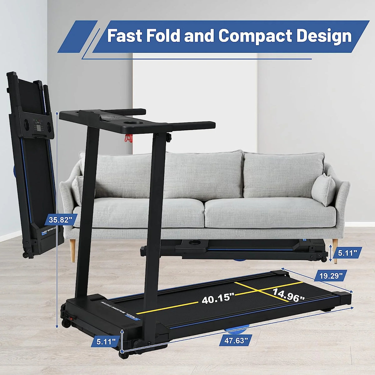 2 HP Folding Incline Exercise Treadmill I600640