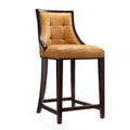 Camel and Dark Walnut Beech Wood Counter Height Bar Stool O8108