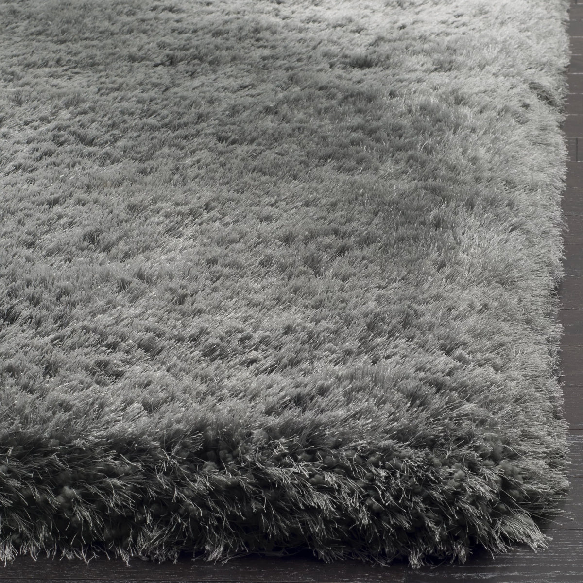 Grey 6' x 9' Polyester Shag Area Rug M298041