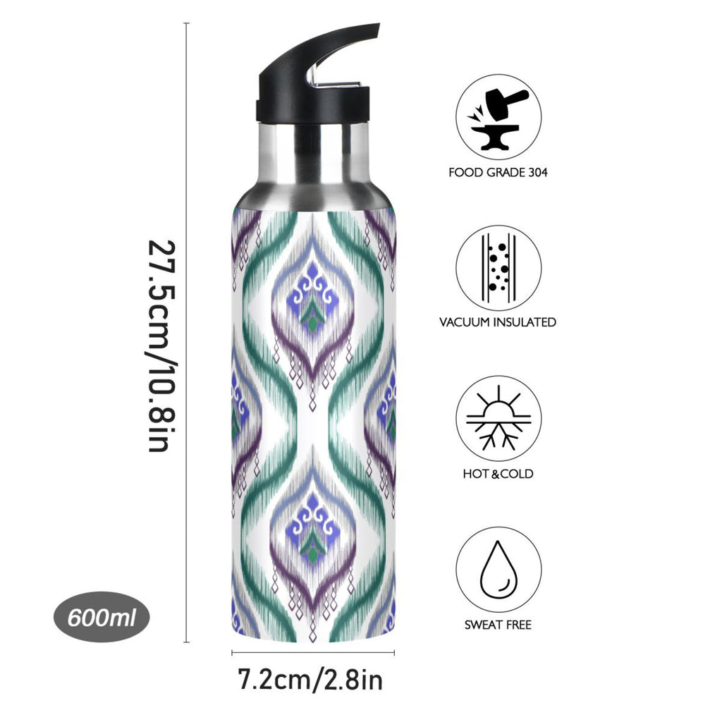 20 oz Stainless Steel Insulated Water Bottle with Straw Lid O28953