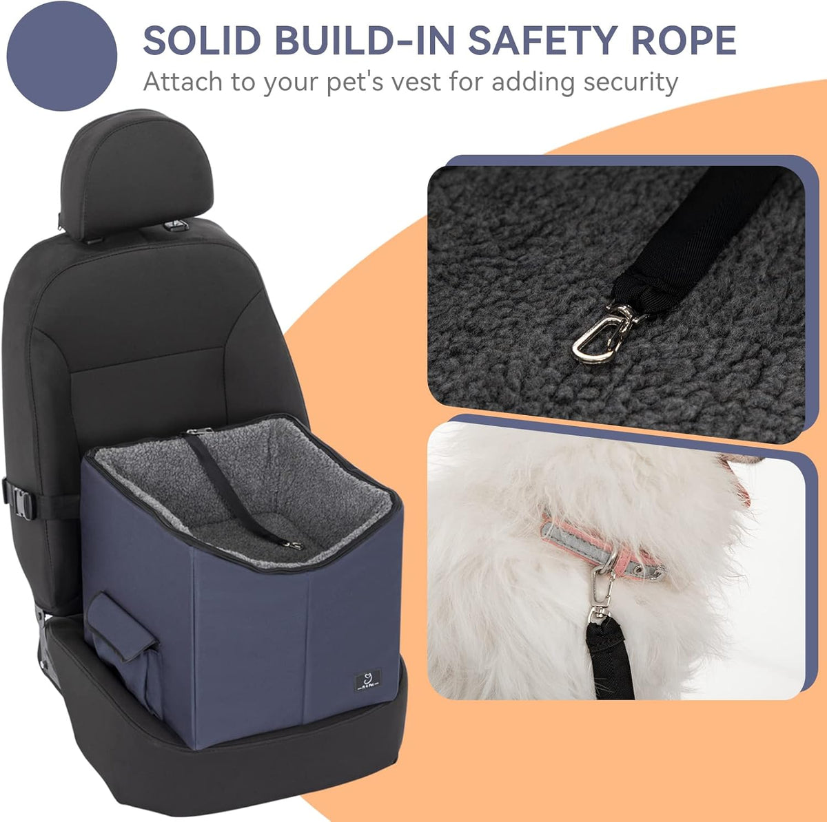 Folding Breathable Dog Booster Car Seat with Carry Bag F21391