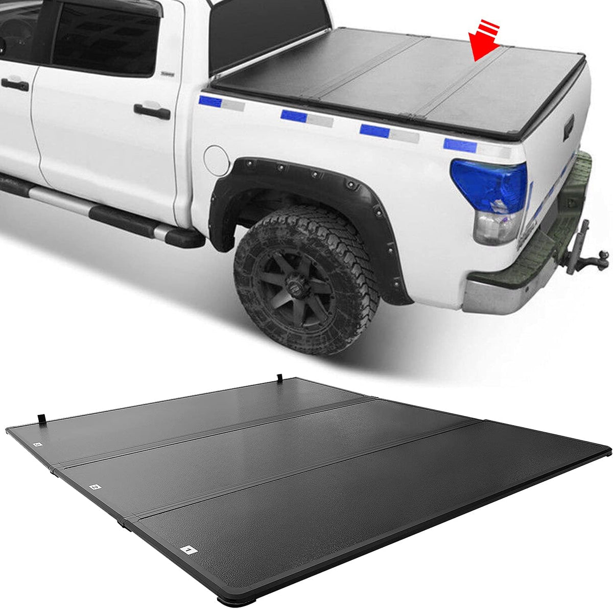 Hard Top Tri-Fold Tonneau Cover 6.5ft Truck Bed W64960