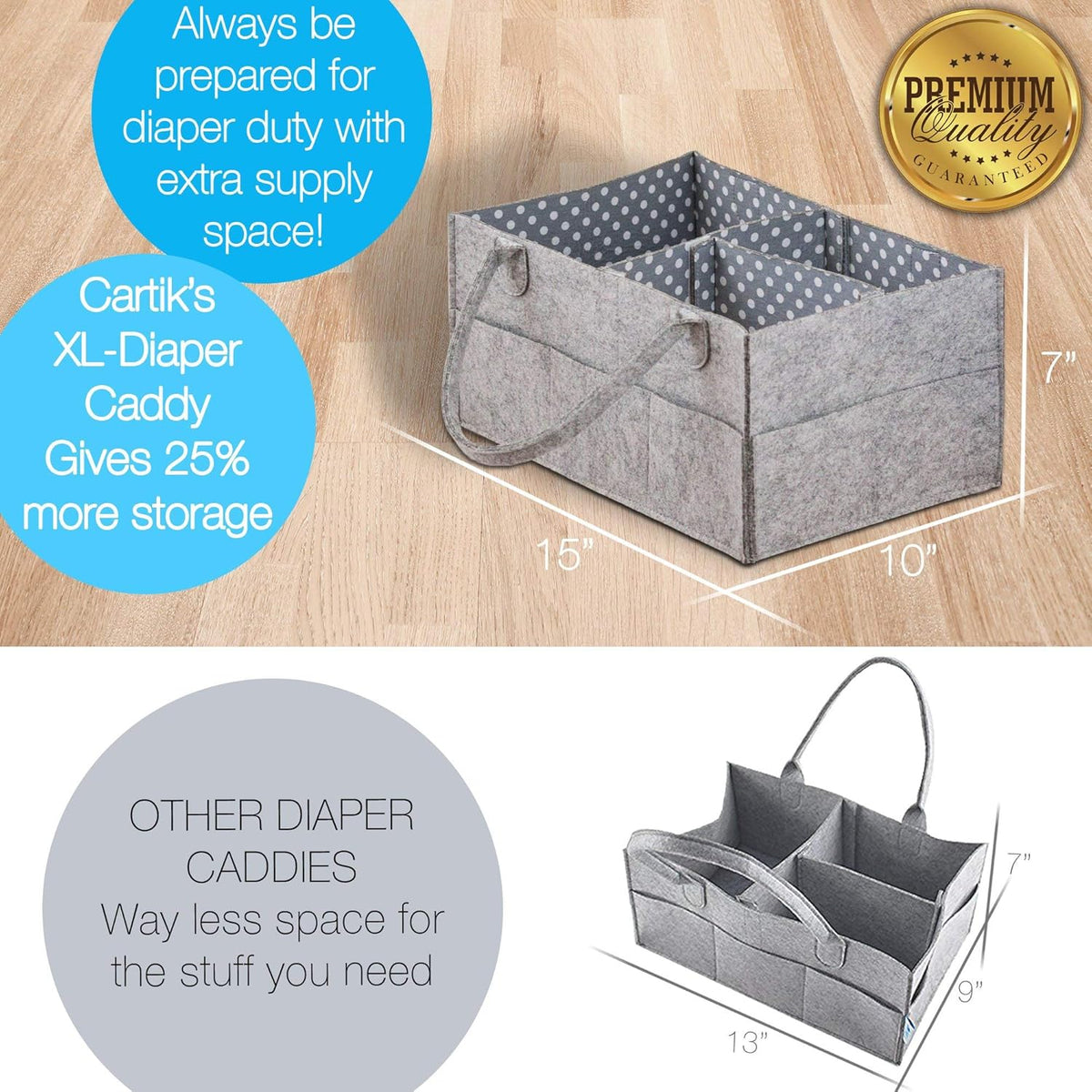 Baby Diaper Caddy Organizer Set of 2 with Handles N34606