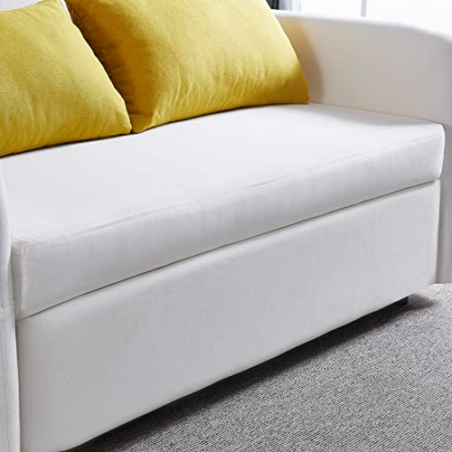 Velvet Tufted Twin XL Convertible Sleeper Couch Bed with Pillows N589
