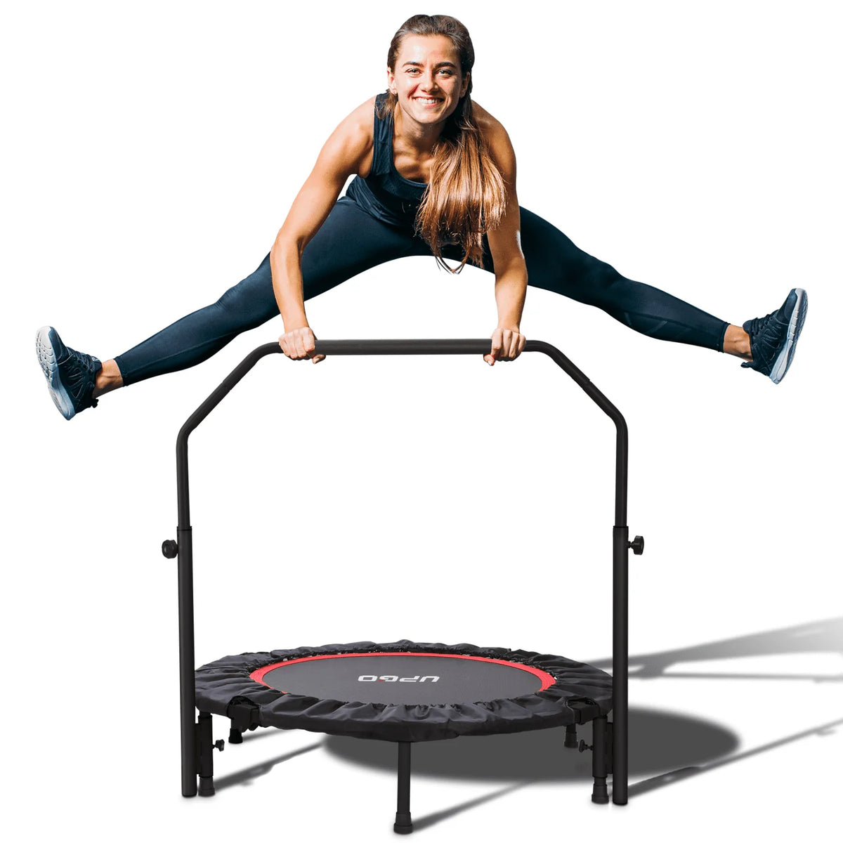 40 Foldable Fitness Trampoline with Adjustable Foam Handle J5289