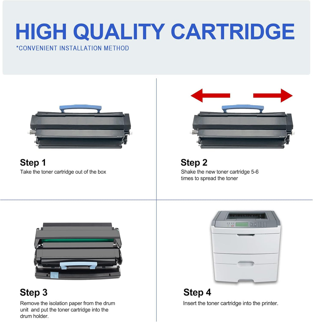 4 Black Remanufactured Toner Cartridge for Lexmark Printer U817