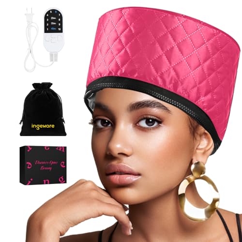 Solid Black Portable Electric Heat Cap D43403