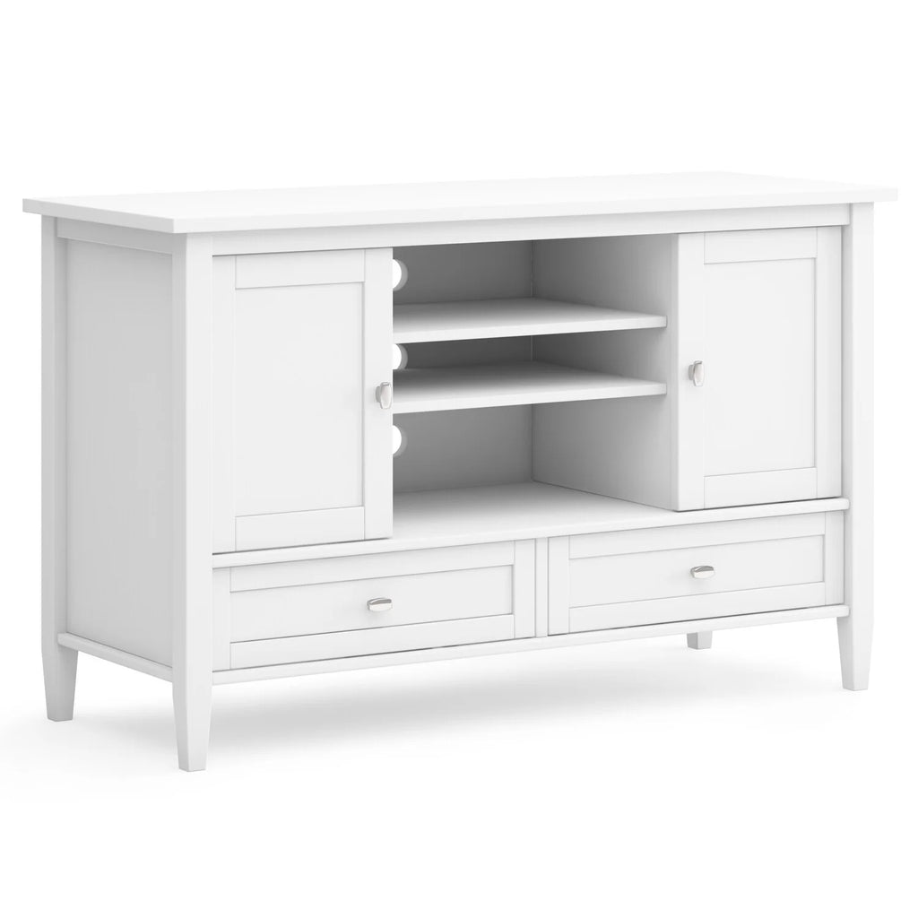 White Solid Wood TV Media Stand F9765