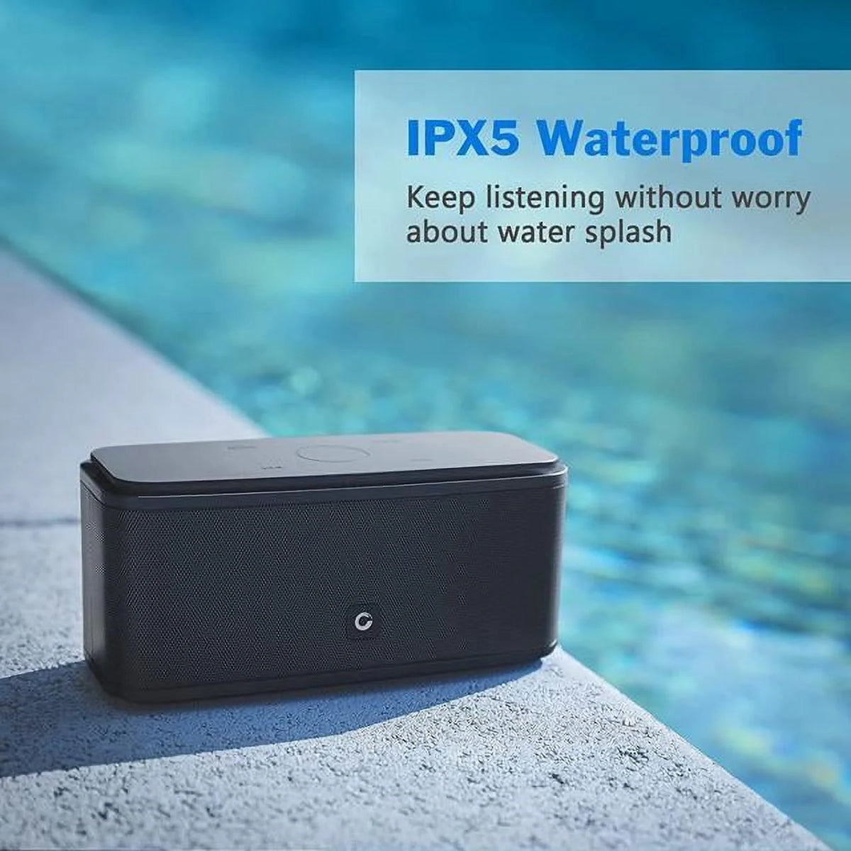 Portable Wireless Bluetooth Speaker with 24 Hour Playtime, Touch Control, IPX6 Waterproof, Black K4445