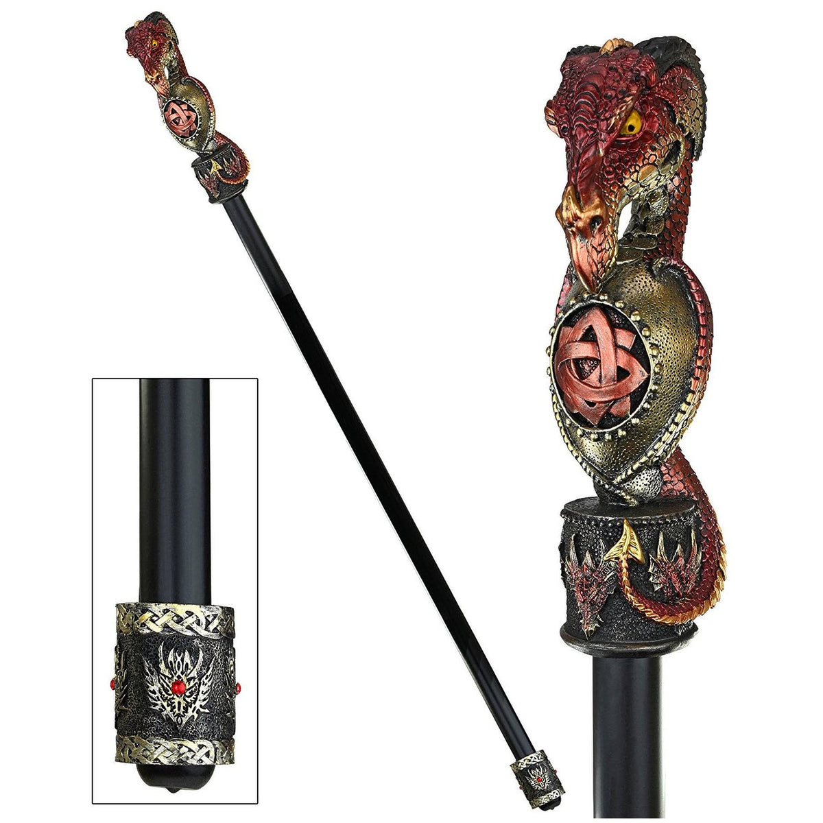 Celtic Battle Dragon Walking Stick E901