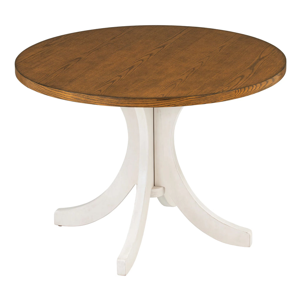 Mid-Century Solid Wood Round Dining Table T623