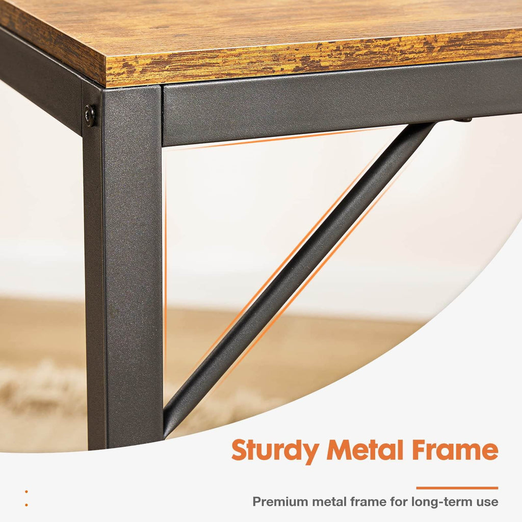 Black Rustic 55In Writing Desk with 2-Tier Drawers A6327