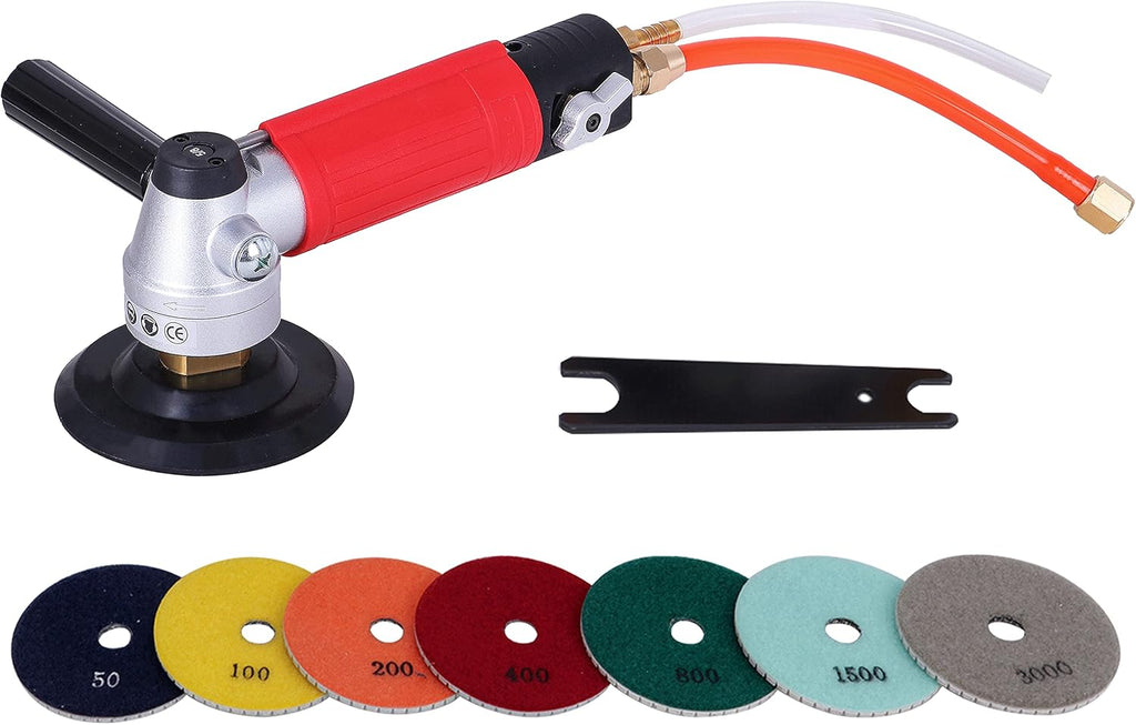4" Pneumatic Wet Polisher Grinder Sander with 7 Pieces Polishing Pads K515