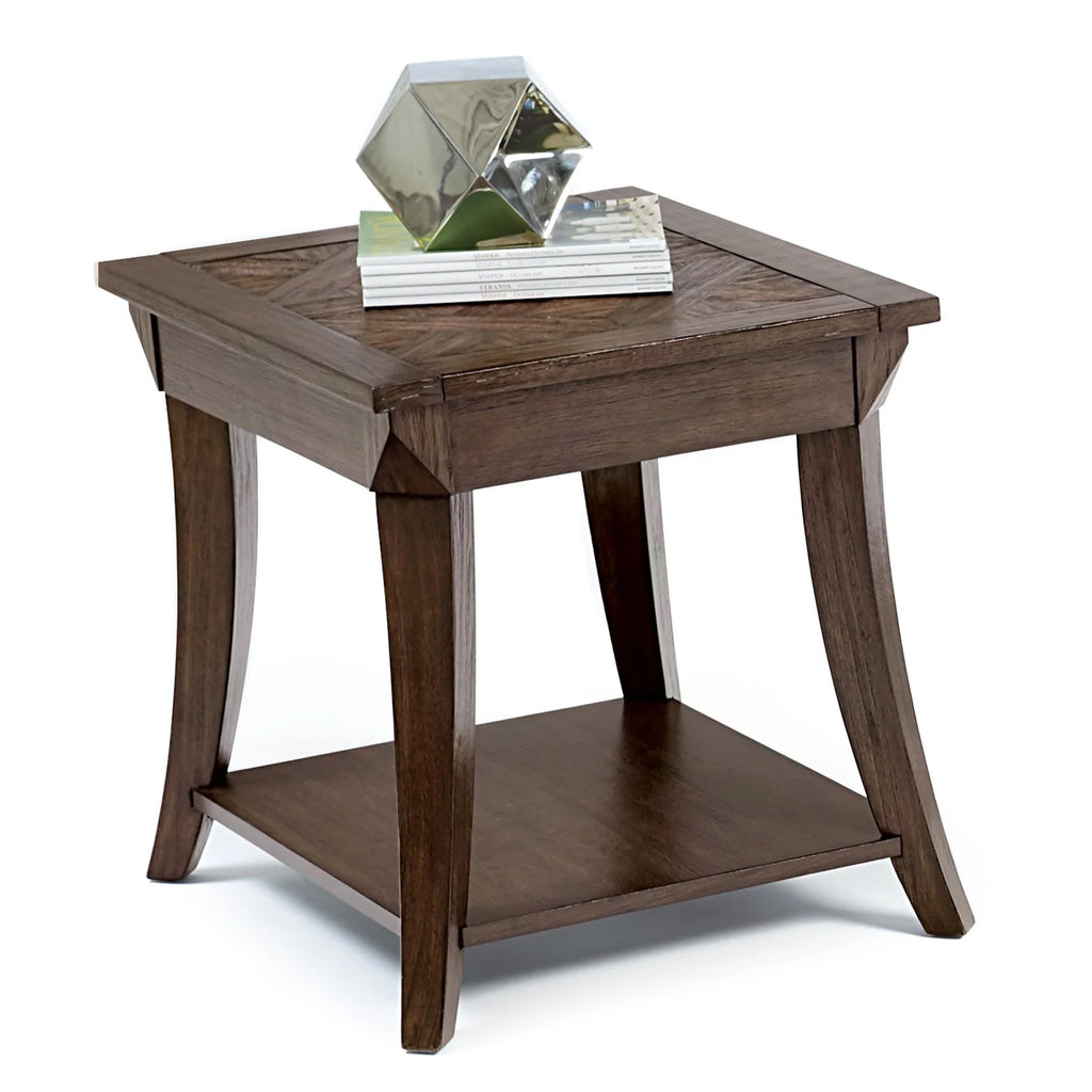 Wood End Table in Dark Poplar Brown I3156