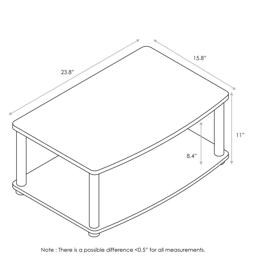 Wood Elevated TV Stand up to 25 in Walnut E8605