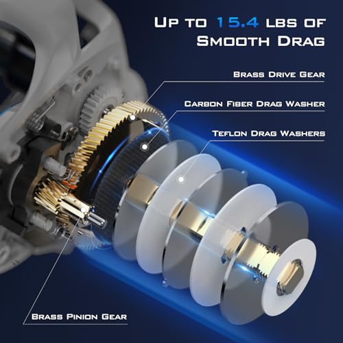 Lightweight Baitcasting Fishing Reel with 7.6 OZ 7.1:1 Gear Ratio E565311