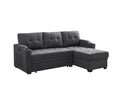 Dark Gray Woven Fabric Sleeper Sectional with Cupholder, USB Charging Port and Pocket Q5181