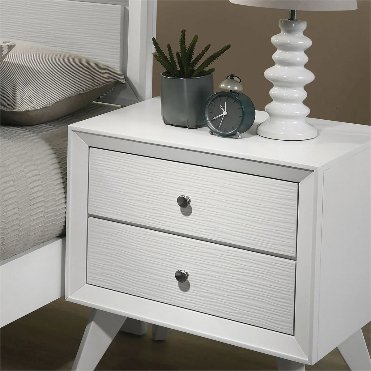 5pc Wood White Bedroom Set Cal King T36175