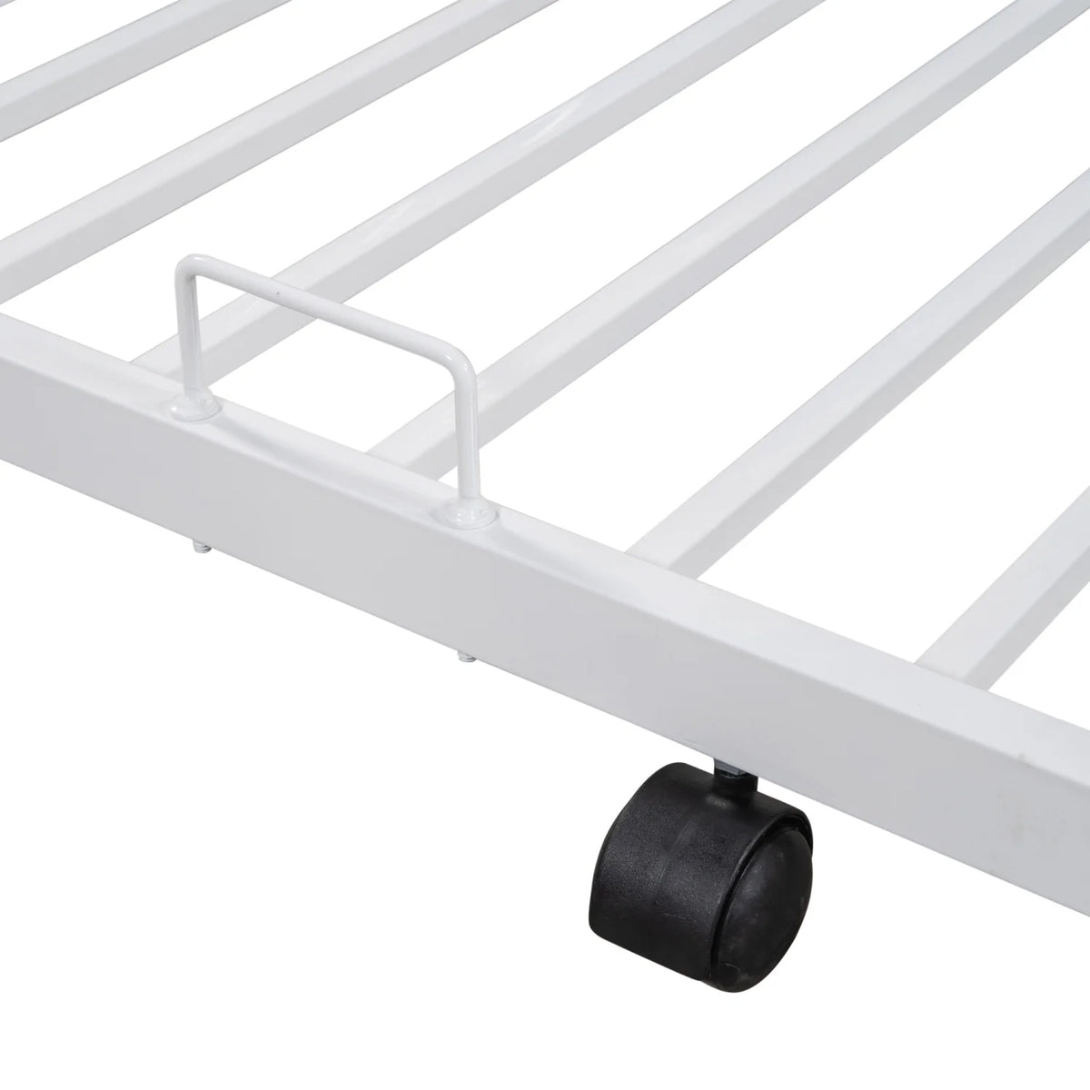 Twin Over Twin Full Metal Bunk Bed Frames with Trundle & Two-Side Ladders M4019