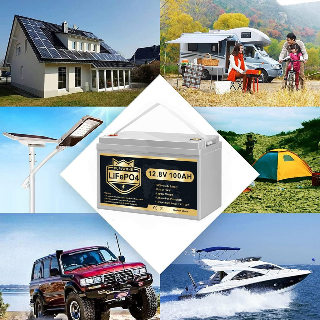 12V 100Ah Bluetooth LiFePO4 Lithium Battery with 100A BMS, Low Temperature Protection, 1280Wh Energy N769