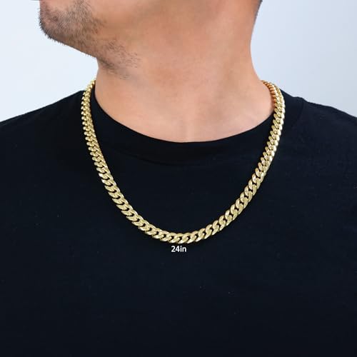 14k Yellow Gold 9mm Thick Miami Cuban Link Chain Necklace D862821