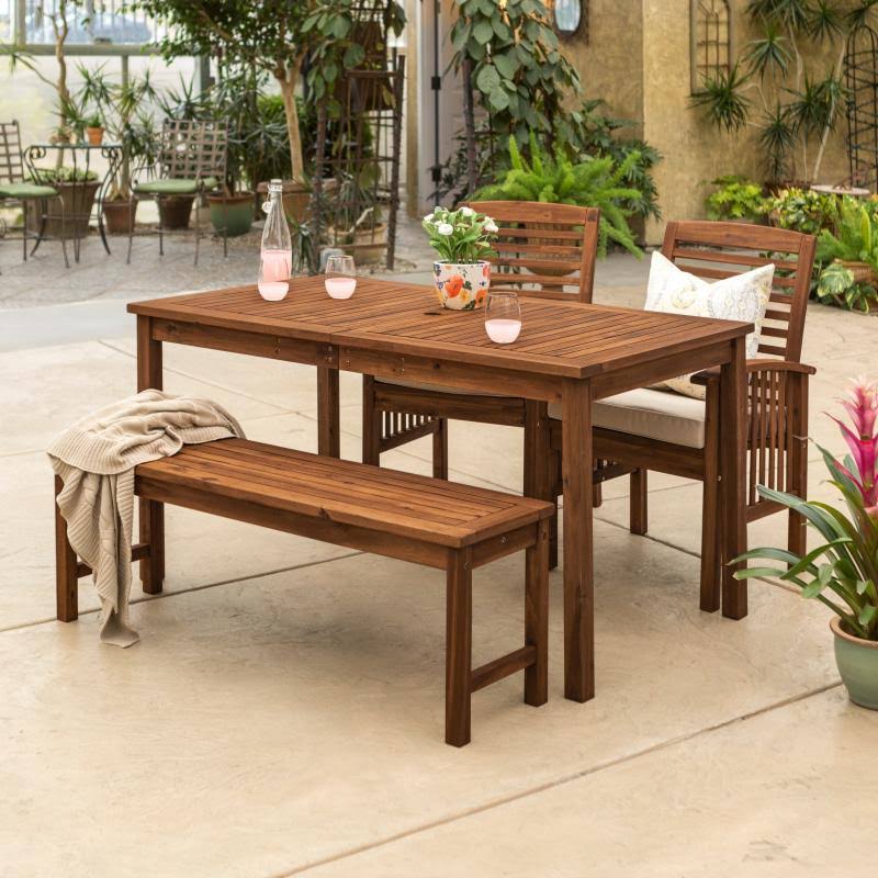 Acacia Wood 4 Piece Patio Dining Set K431505