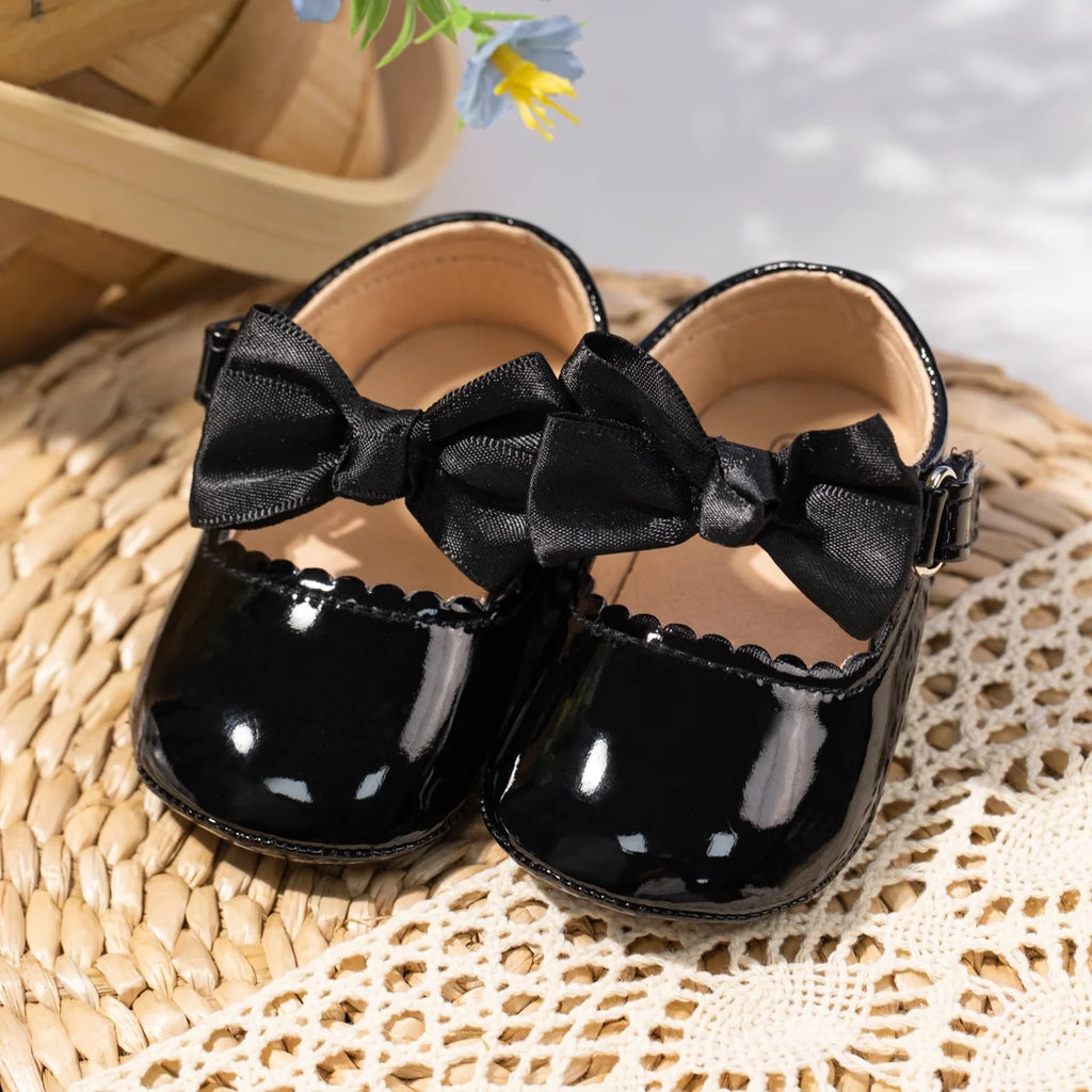 Baby Girls Mary Jane Dress Shoes Bowknot Princess Crib Flats Y7492