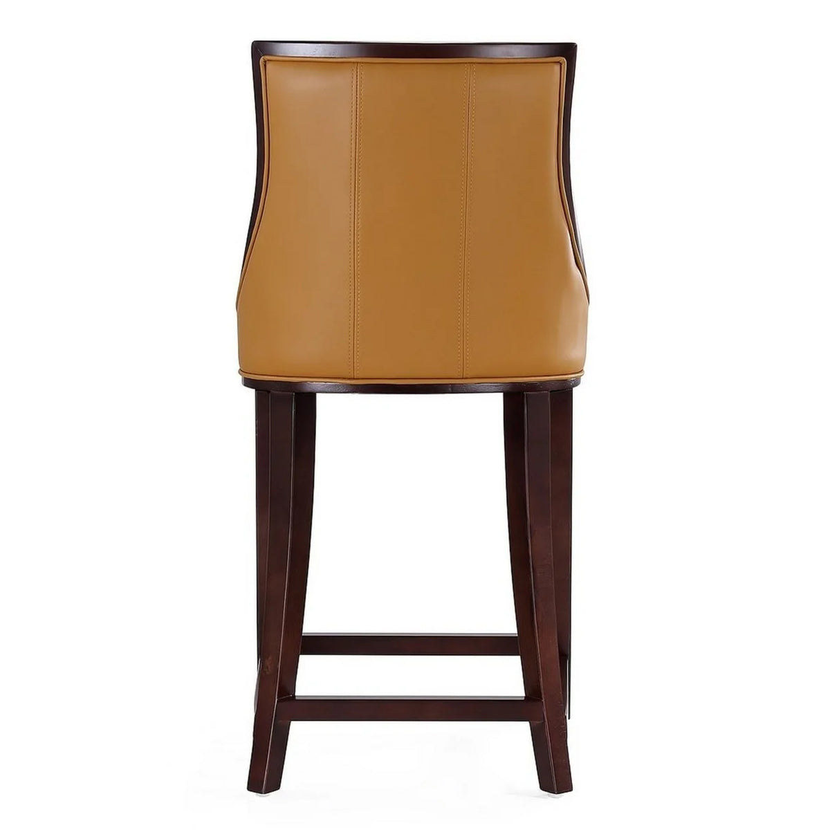 Camel and Dark Walnut Beech Wood Counter Height Bar Stool O8108