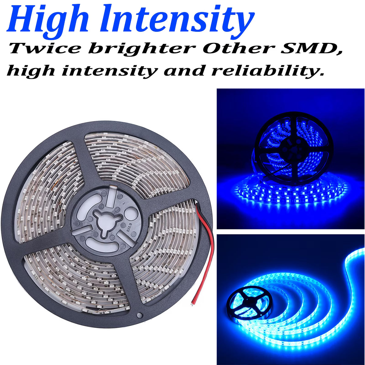 Blue 16.4ft LED Strip Lights with RF Remote 5050 6000K Z703326