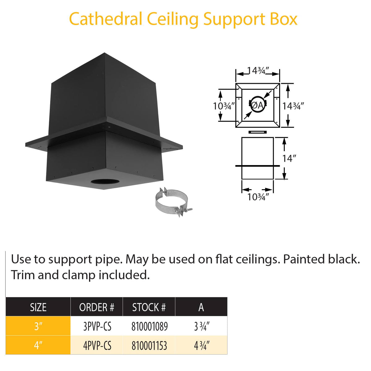 Cathedral Ceiling Support Box J959