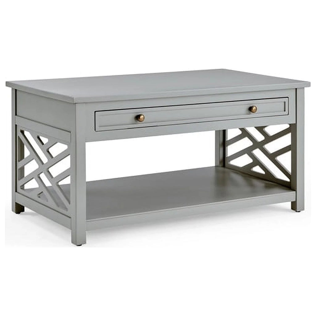Gray Wood Coffee Table and Two End Tables Set of 3 V38336