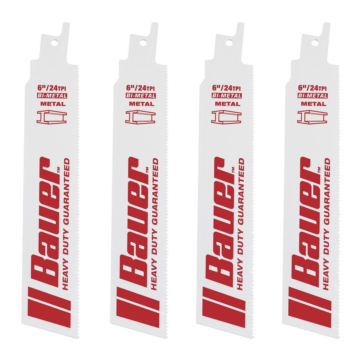 24 TPI Bi-Metal Reciprocating Saw Blades, 4 Pack L41812