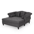Dark Brown and Charcoal Tufted Chaise Lounge P6219