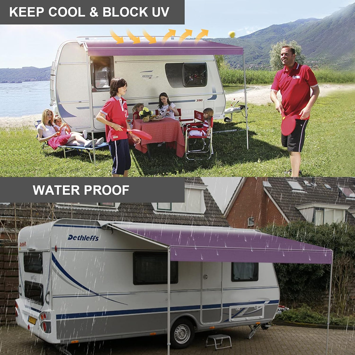 Waterproof Vinyl RV Awning Fabric Replacement Shade Screen - 15' P249354
