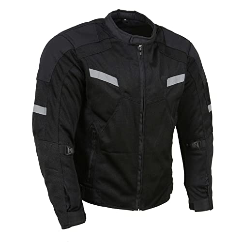 Black CE Armored Textile Motorcycle Jacket S9923