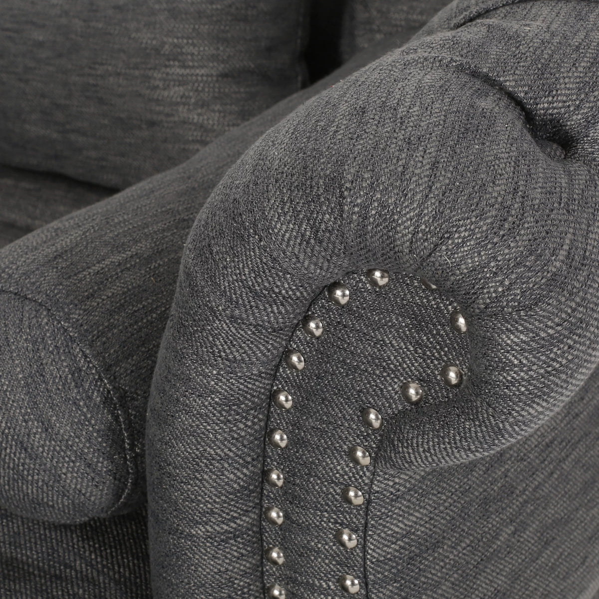 Dark Brown and Charcoal Tufted Chaise Lounge P6219