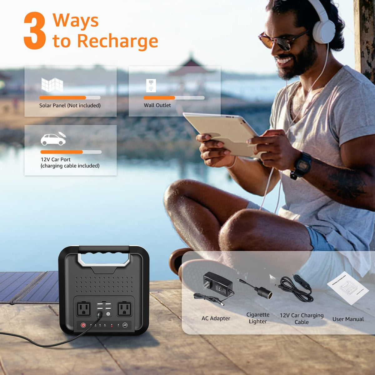 Portable Power Bank with AC Outlet 220Wh 110V Laptop Charger Battery Backup P30861