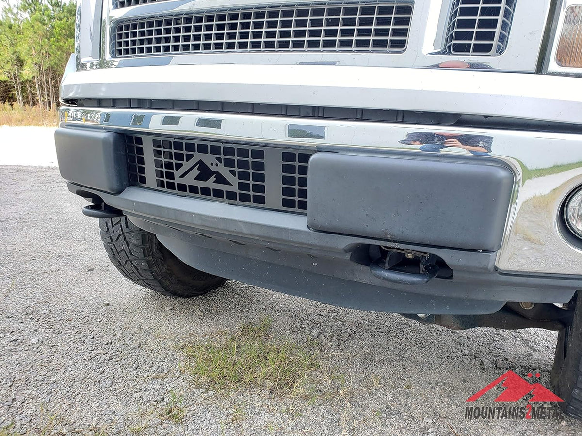Small Rectangular Vertical Bars Powder Coated Black Stainless Steel Bumper Grille Insert E282175