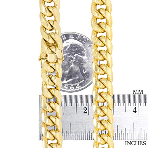 14k Yellow Gold 9mm Thick Miami Cuban Link Chain Necklace D862821