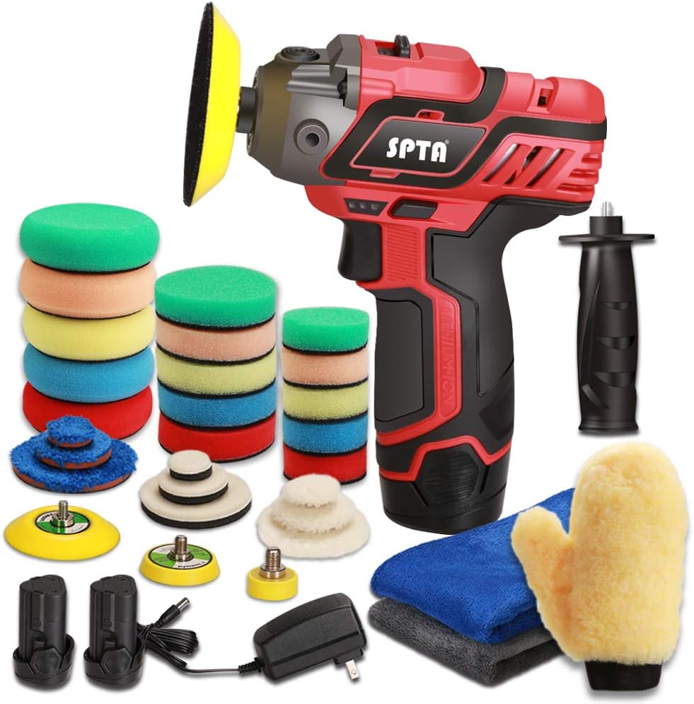 12V Cordless Car Polisher and Buffer with 1500mAh Li-ion Battery, Pack of 2 I1145