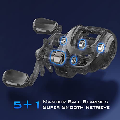Lightweight Baitcasting Fishing Reel with 7.6 OZ 7.1:1 Gear Ratio E565311