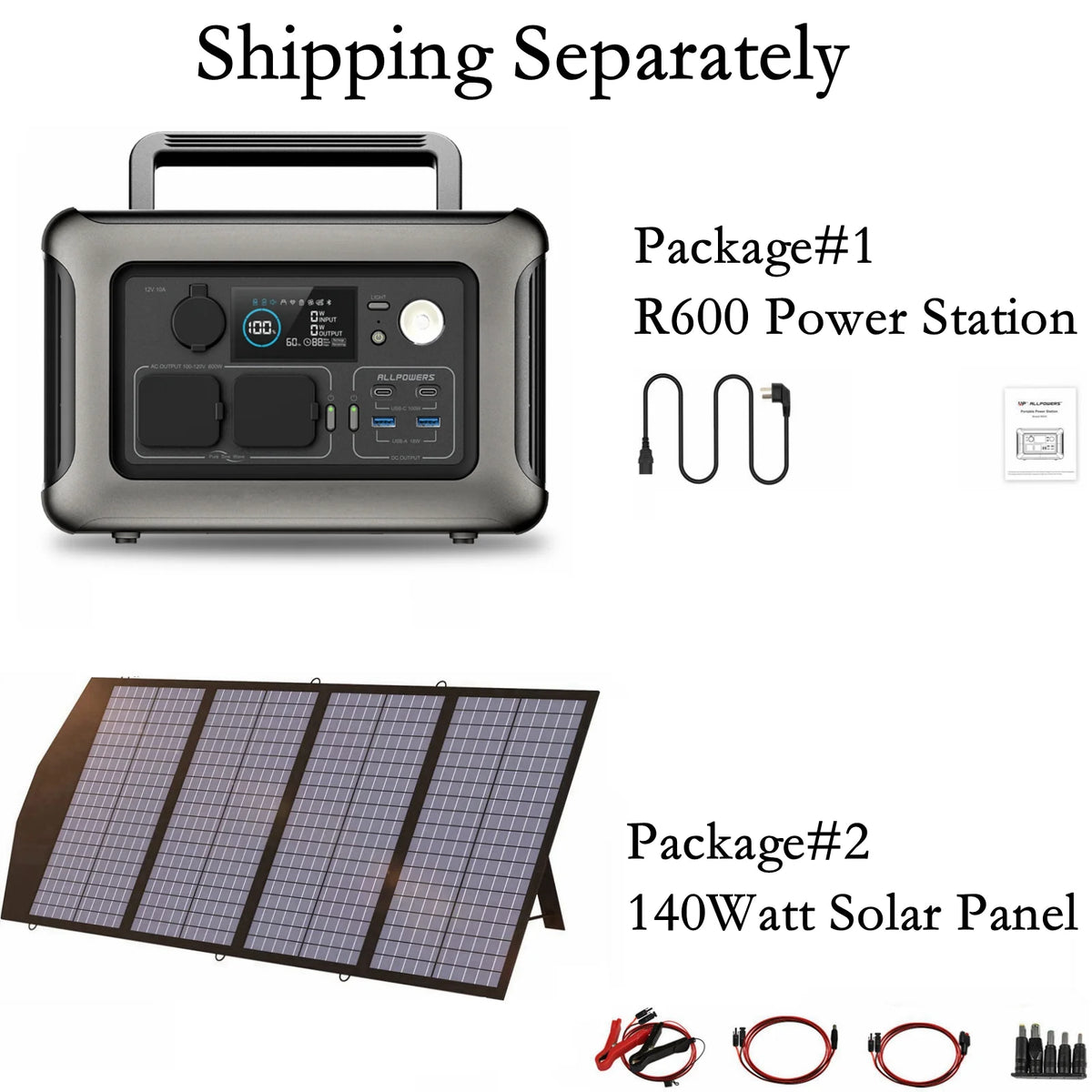 Portable Power Station 600W 299Wh LiFePO4 Battery Wireless Charging Solar Generator J81139